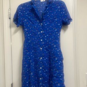 GAP Blue Floral Midi Dress